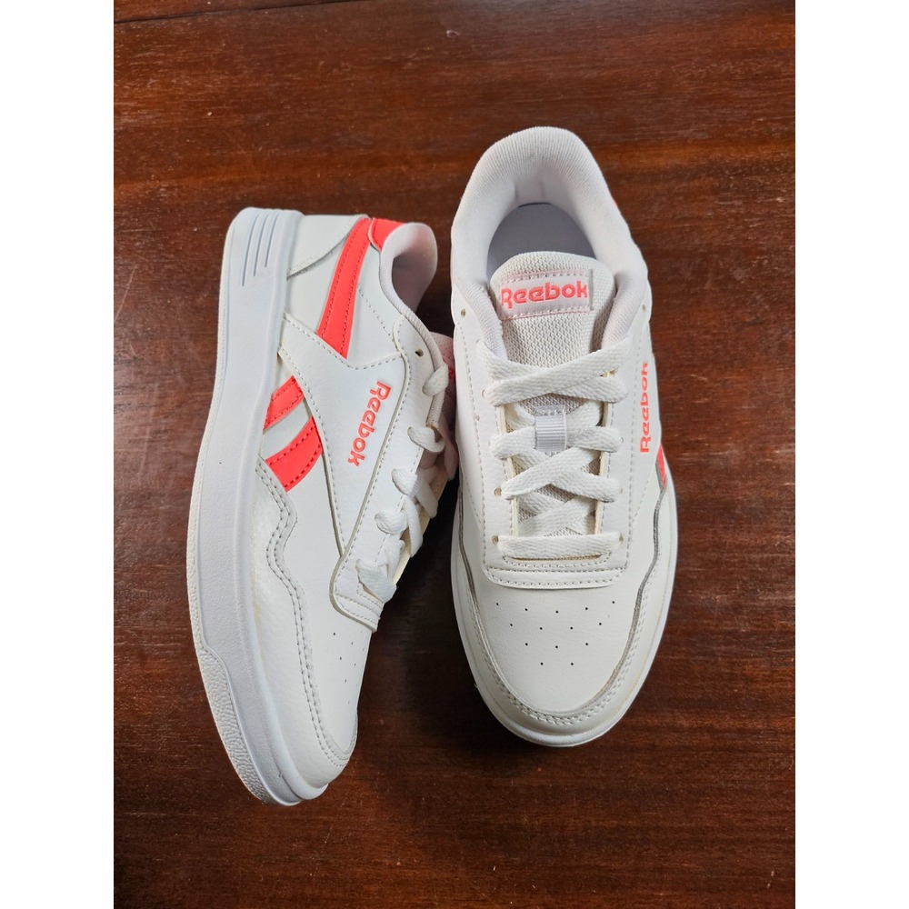 REEBOK Royal Technique Foam Lite White Vivid Orange Tennis Shoes 3 1/2 Boys NEW